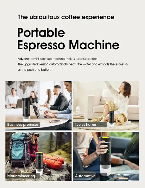 Machine Expresso Portable 3en1 15 Bars Rechargeable Voyage Camping